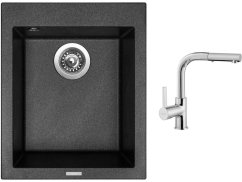 Set Sinks CUBE 410 Metalblack + batéria Sinks ENIGMA S chróm Set Sinks CUBE 410 Metalblack + batéria Sinks ENIGMA S chróm