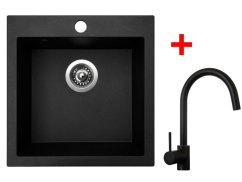 Sinks VIVA 455 Granblack + Vitalia čierná matná Sinks VIVA 455 Granblack + Vitalia čierná matná