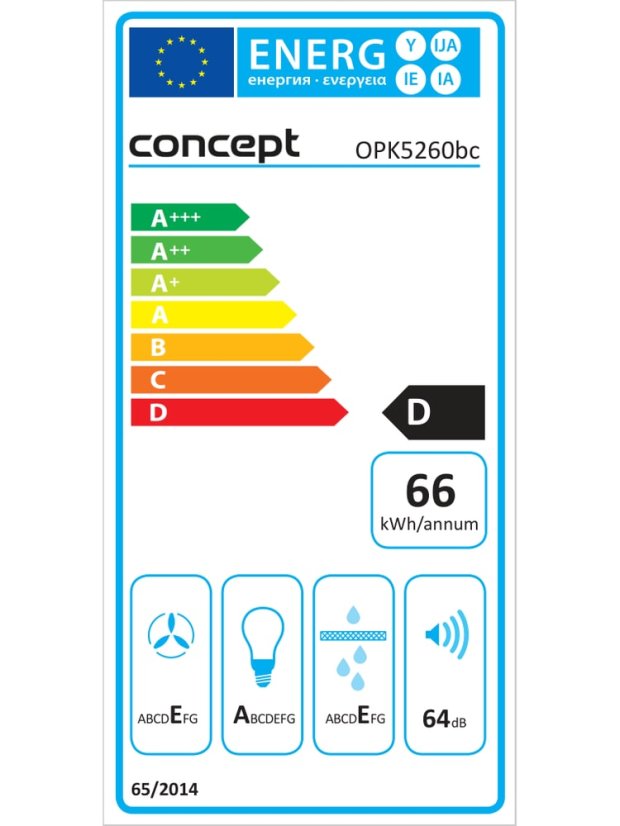Concept OPK5260bc Black komínová digestoř 60 cm
