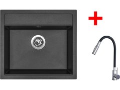 Set Sinks Solo 560 Metalblack + Elasta S nerez/čierná