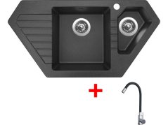 Sinks BRAVO 850.1 Granblack + Elasta nerez/černá