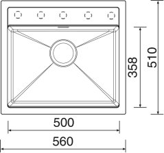 Sinks Solo 560 BL Pureblack granitový jednodřez - 2