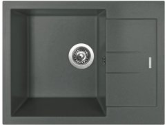 Sinks AMANDA 650 Titanium + Elasta nerez/černá Sinks AMANDA 650 Titanium + Elasta nerez/černá