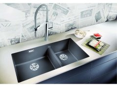 Granitový drez Blanco SUBLINE 480/320 U InFino sivá skala drez vľavo bez tiahla