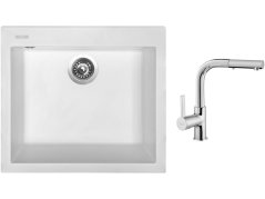 Set Sinks CUBE 560 Milk + batéria Sinks ENIGMA S chróm Set Sinks CUBE 560 Milk + batéria Sinks ENIGMA S chróm