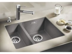 Granitový dřez Blanco SUBLINE 340/160 U Silgranit aluminium s táhlem dřez vpravo