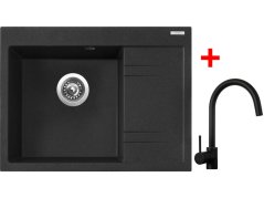 Sinks RIM 650 L Granblack + Vitalia čierná matná