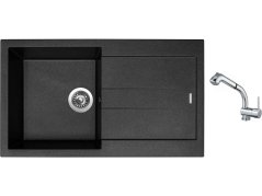 Set Sinks AMANDA 860 Metalblack + batéria Sinks MIX 3 S Chróm
