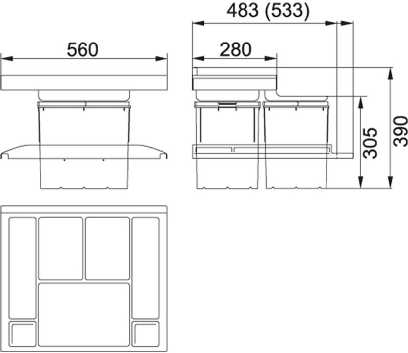Odpadkový kôš Franke Trolley Vario