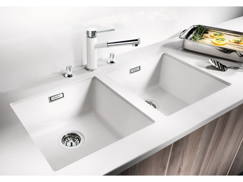 Granitový dřez Blanco SUBLINE 400 U Silgranit aluminium s táhlem