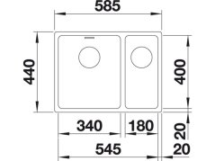 Nerezový dřez Blanco ANDANO 340/180 U Nerez, dřez vlevo