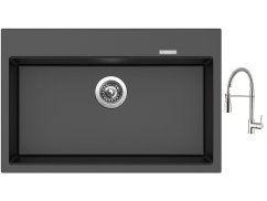 Set Sinks MAXIMO 780 Metalblack + baterie Sinks MIX 35 PROF S chrom Set Sinks MAXIMO 780 Metalblack + baterie Sinks MIX 35 PROF S chrom