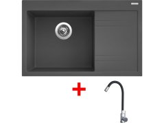 Set Sinks Rim 780 L Titanium + Elasta nerez/černá Set Sinks Rim 780 L Titanium + Elasta nerez/černá