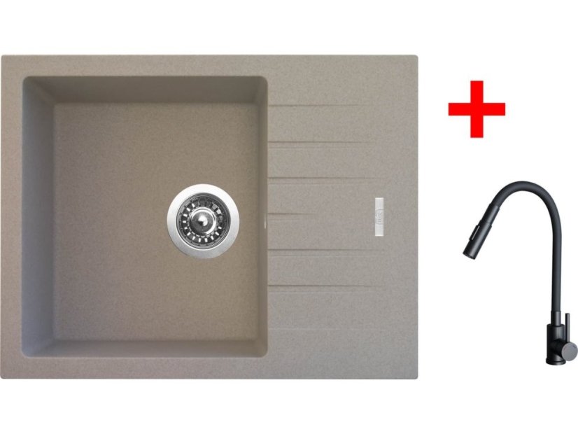 Sinks PERFECTO 650 Avena + ELASTA S černá matná