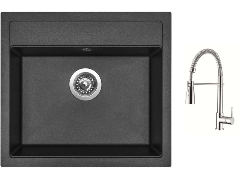 Set Sinks SOLO 560 Metalblack + batéria Sinks MIX 35 PROF S chróm