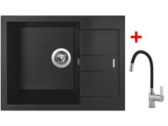 Sinks AMANDA 650 Metalblack + Flexia Sinks AMANDA 650 Metalblack + Flexia
