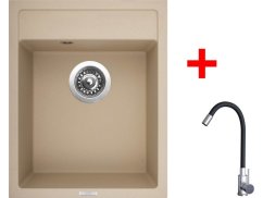 Sinks CLASSIC 400 Sahara + Elasta nerez/černá Sinks CLASSIC 400 Sahara + Elasta nerez/černá