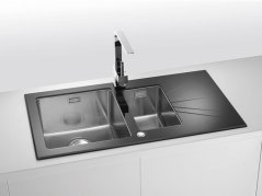 Skleněný dřez Alveus Karat UP 20 černý levý