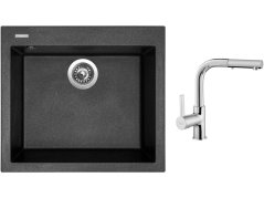 Set Sinks CUBE 560 Metalblack + batéria Sinks ENIGMA S chróm Set Sinks CUBE 560 Metalblack + batéria Sinks ENIGMA S chróm