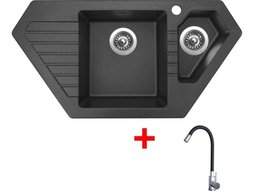Sinks BRAVO 850.1 Granblack + Elasta nerez/čierná