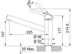 Dřezová baterie Franke FC 3054.071 Orbit Matná černá