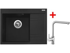 Set Sinks RIM 650 L Metalblack + Elka Set Sinks RIM 650 L Metalblack + Elka