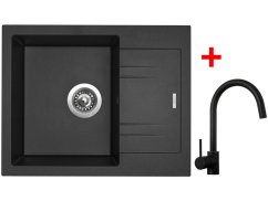 Sinks LINEA 600 Metalblack + Vitalia čierná matná Sinks LINEA 600 Metalblack + Vitalia čierná matná
