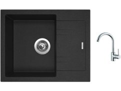 Set Sinks LINEA 600 N Granblack + batéria Sinks MIX 35 chróm Set Sinks LINEA 600 N Granblack + batéria Sinks MIX 35 chróm