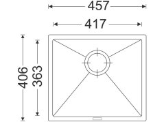 Granitový dřez Sinks FRAME 457 Pureblack