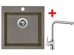 Set Sinks Viva 455 Truffle + Elka Set Sinks Viva 455 Truffle + Elka