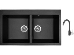 Set Sinks AMANDA 860 DUO Metalblack + batéria Sinks MIX 35 Metalblack Set Sinks AMANDA 860 DUO Metalblack + batéria Sinks MIX 35 Metalblack
