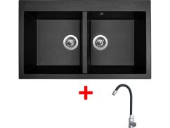 Set Sinks Amanda 860 Duo Metalblack + Elasta nerez/čierná Set Sinks Amanda 860 Duo Metalblack + Elasta nerez/čierná