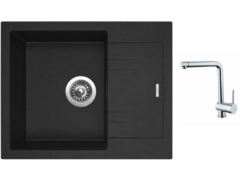 Set Sinks LINEA 600 N Granblack + baterie Sinks MIX 3 chrom