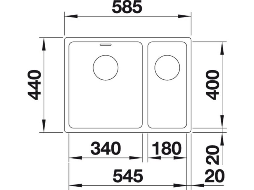 Nerezový dřez Blanco ANDANO 340/180 U Nerez, dřez vlevo