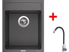 Sinks CLASSIC 400 Pureblack + ELASTA nerez/černá