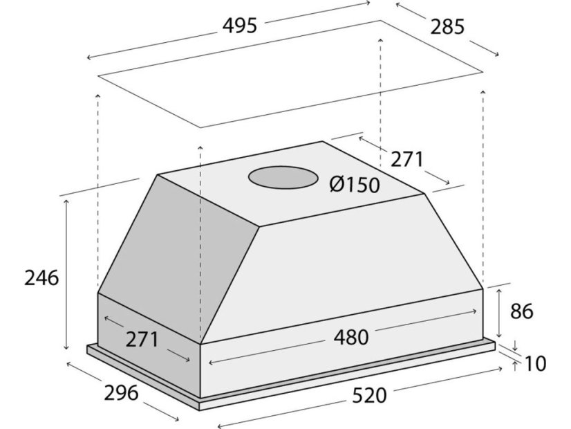 Vestavná digestoř Concept OPI3060bc - 7