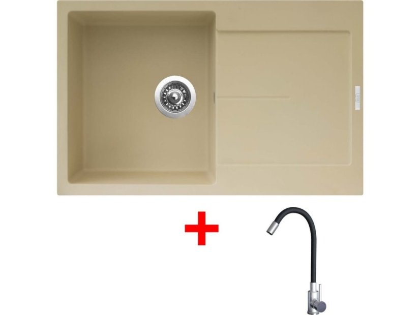 Sinks ULTIMA 790 Sahara + Elasta nerez/čierná