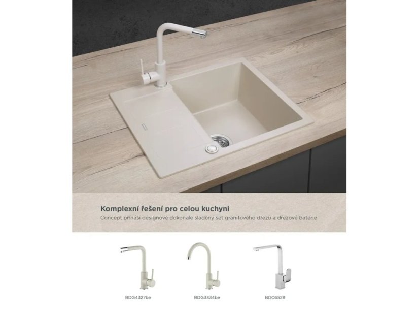 Granitový dřez Concept DG05C45be Cubis Béžový - 4