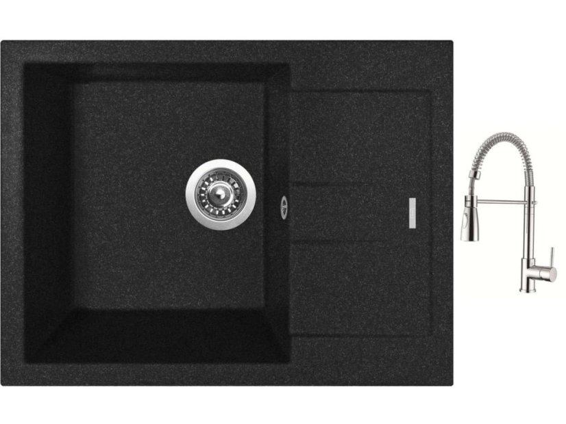 Set Sinks AMANDA 650 Granblack + baterie Sinks MIX 35 PROF S chrom