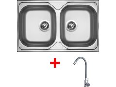 Sinks CLASSIC 800 DUO + ELASTA nerez/sivá Sinks CLASSIC 800 DUO + ELASTA nerez/sivá