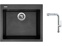 Set Sinks CUBE 560 Metalblack + baterie Sinks SLIM S2 kartáčovaná Set Sinks CUBE 560 Metalblack + baterie Sinks SLIM S2 kartáčovaná