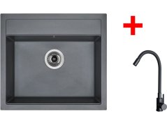 Set Sinks Solo 560 Titanium + Elasta černá matná
