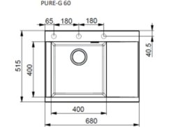 Granitový dřez Alveus Pure-G 60 QC L černý A91 Granitový dřez Alveus Pure-G 60 QC L černý A91