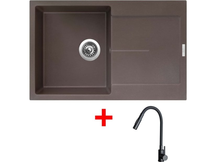 Sinks ULTIMA 790 Marone + ELASTA S černá matná