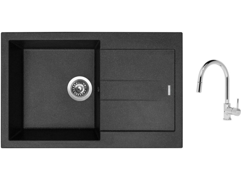 Set Sinks AMANDA 780 Granblack + baterie Sinks MIX 35 P chrom