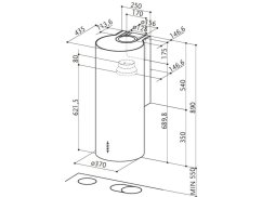 Komínová digestoř Faber CYLINDRA PLUS EV8 BK MATT A37 Komínová digestoř Faber CYLINDRA PLUS EV8 BK MATT A37
