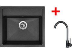 Sinks SOLO 560 Granblack + ARCO čierná matná Sinks SOLO 560 Granblack + ARCO čierná matná