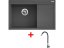 Set Sinks Rim 780 L Titanium + Elasta nerez/černá