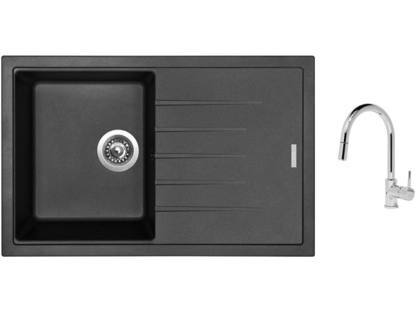 Set Sinks BEST 780 Metalblack + baterie Sinks MIX 35 P chrom