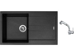 Set Sinks AMANDA 860 Metalblack + baterie Sinks MIX 3 S Chrom